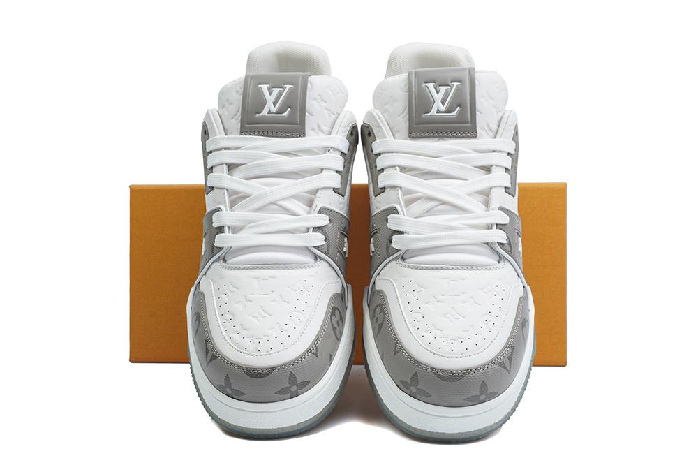 PK god Louis Vuitton LV Trainer #54 Signature White GREY retail materials ready to ship